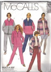 7911 MCCALLS VEST, JACKET, TOP, PULL ON PANTS AND SKIRT PATTERN UNCUT 40-44, bust 44 to 48 inches